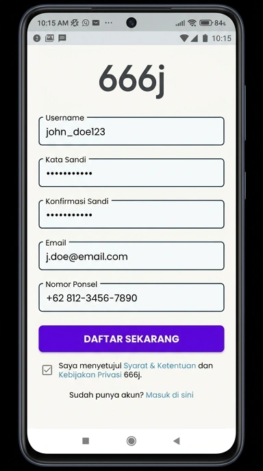 Cara Mudah Buat Akun Baru di 666j
