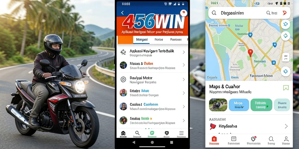 Antarmuka aplikasi Navigasi Motor 456WIN yang jelas dan informatif.