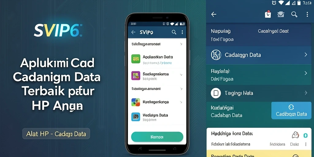 Antarmuka utama SVIP6 dengan fitur cadangan data yang intuitif.