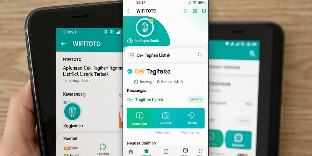 Antarmuka WIFITOTO menunjukkan fitur cek tagihan listrik yang jelas.